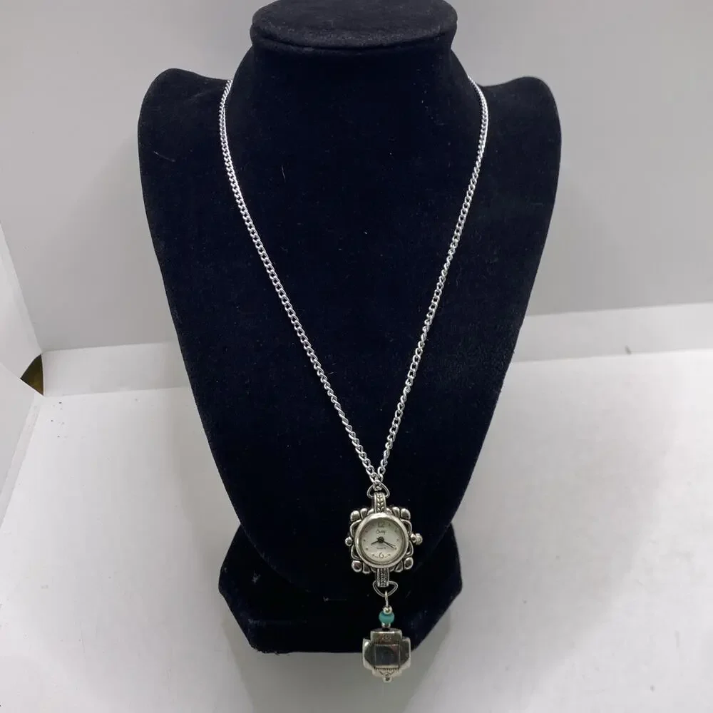 Womens Custom Beaded Necklace Watch Works New Battery Southwest Style